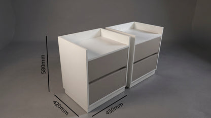 TRENZY Modern Luxury Bedside Pedestal with 2 Drawers – MDF &amp; Particleboard | Pair or Single