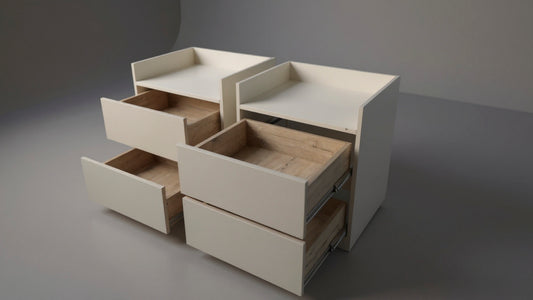 TRENZY Modern Luxury Bedside Pedestal with 2 Drawers – MDF & Particleboard | Pair or Single