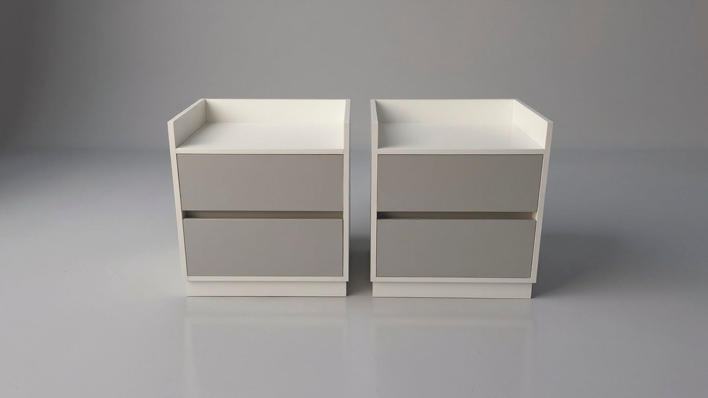 TRENZY Modern Luxury Bedside Pedestal with 2 Drawers – MDF &amp; Particleboard | Pair or Single