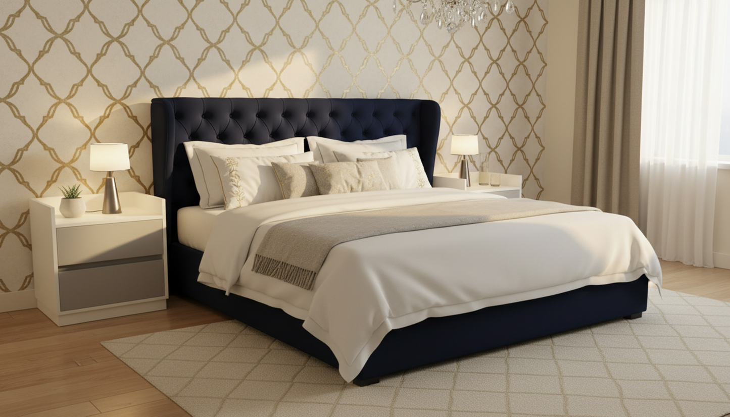 TRENZY Modern Luxury Bedside Pedestal with 2 Drawers – MDF &amp; Particleboard | Pair or Single