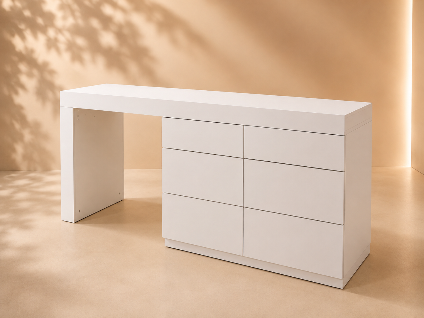 TRENZY Modern Lux Dressing Table with 6 Drawers | Vanity Desk & Bedroom Makeup Table