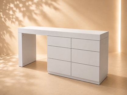 TRENZY Modern Lux Dressing Table with 6 Drawers | Vanity Desk & Bedroom Makeup Table