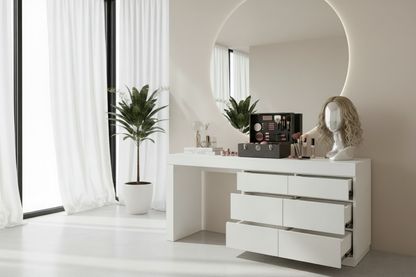 TRENZY Modern Lux Dressing Table with 6 Drawers | Vanity Desk & Bedroom Makeup Table